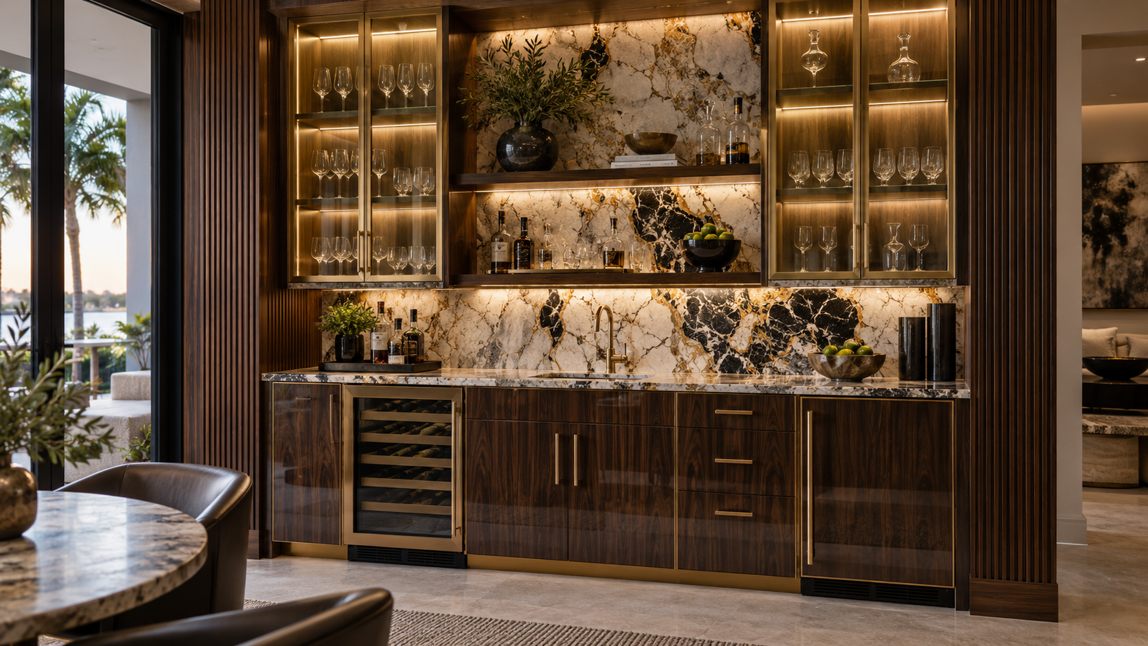 Waterfall Islands & Custom Bars by Bay Crown Cabinetry